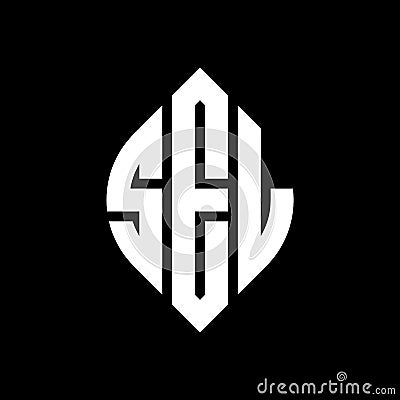 SEL circle letter logo design with circle and ellipse shape. SEL ellipse letters with typographic style. The three initials form a Vector Illustration