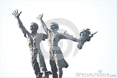 selamat datang statue in bundaran hotel indonesia Editorial Stock Photo