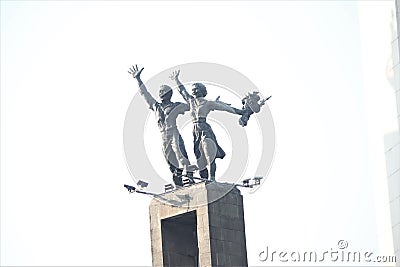 selamat datang statue in bundaran hotel indonesia Editorial Stock Photo