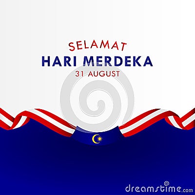 Selamat Hari Merdeka Malaysia Vector Design For Banner Print and Greeting Background. Malaysia Independence Day Vector Illustration