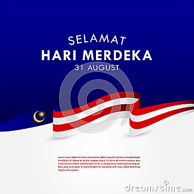 Selamat Hari Merdeka Malaysia Vector Design For Banner Print and Greeting Background. Malaysia Independence Day Vector Illustration