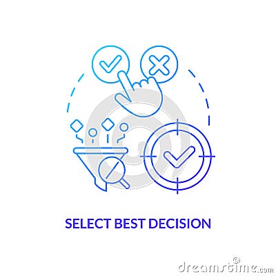 Select best decision blue gradient concept icon Vector Illustration