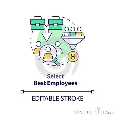 Select best employees concept icon Vector Illustration