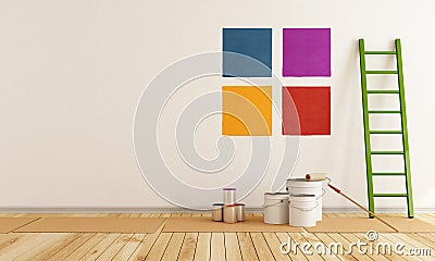 Select color swatch to paint wall Stock Photo