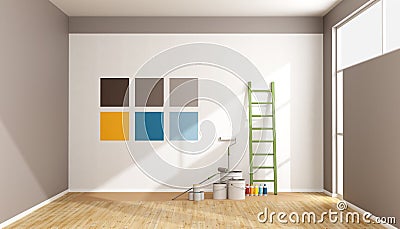 Select color swatch to paint wall Stock Photo