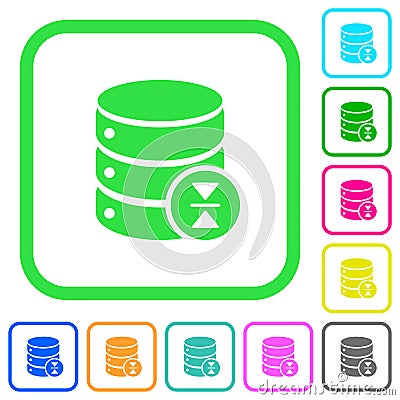 Select database table row vivid colored flat icons Stock Photo