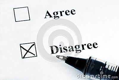 Select the Disagree option Stock Photo