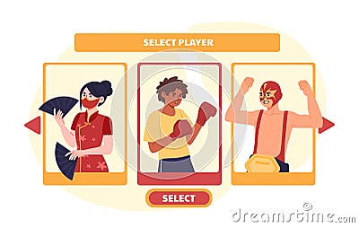 Select player to game vector concept Vector Illustration