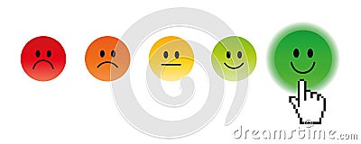 Select positive rating with mouse pointer hand Vector Illustration