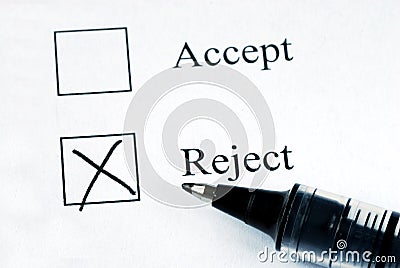 Select the Reject option Stock Photo