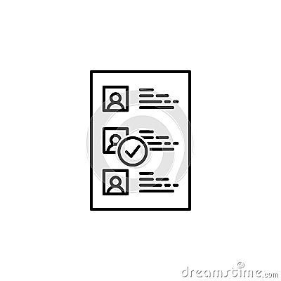 Selected CV line icon. Element of head hunting icon for mobile concept and web apps. Thin line Selected CV icon can be used for we Stock Photo