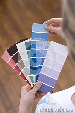 Selecting paint colour for new home. Conceptual image Stock Photo