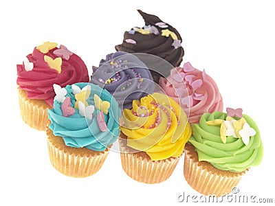 Iced Cupcakes Stock Photo