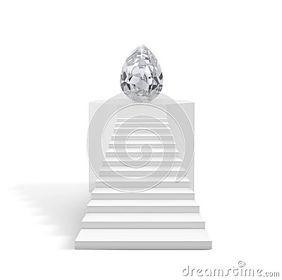 A selection of brilliant gems on an octagonal pedestal. Ideas for best diamond jewellery designs Stock Photo