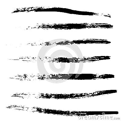 A selection of brushes black. Grunge vector brush elements for your design. Vector Illustration