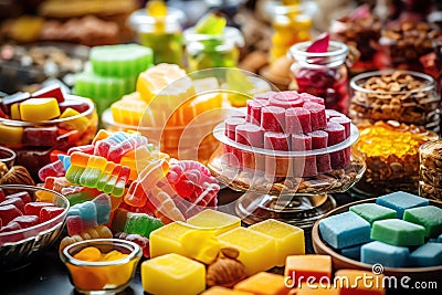 A selection of colorful Turkish delights and sweets, mediterranean food life style Authentic Stock Photo