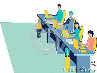 Selection committee. The interior of the office isolated on white background. Flat style. Cartoon vector Vector Illustration