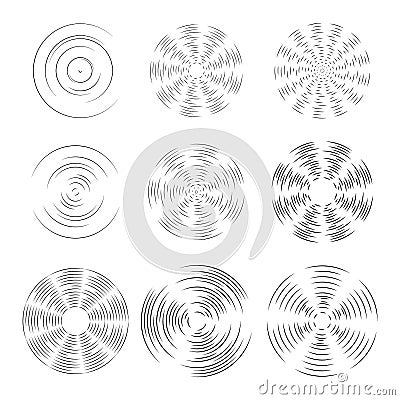 Rotation elements of the fan , or propeller of the aircraft. Overlay pattern. Silhouette of rotation of the drone, pinwheel. Eps. Vector Illustration