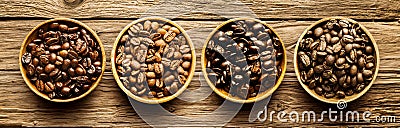 Selection of different roasted coffee beans Stock Photo