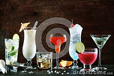 Selection of festive Christmas drinks Stock Photo