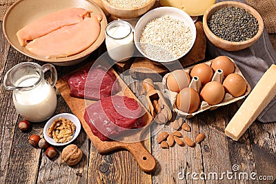 Food high in protein Stock Photo