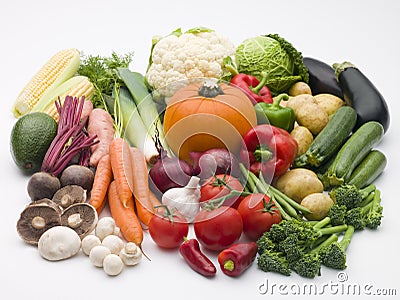 Selection Of Fresh Vegetables Stock Photo