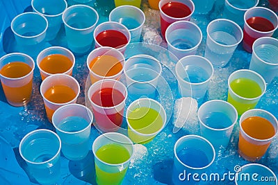 Selection Of Fruit Flavoured Drinks Stock Photo