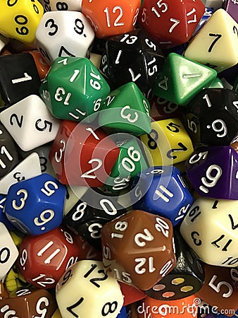 A selection of gaming dice Stock Photo