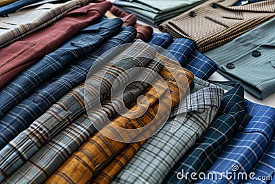 Assorted Men's Tailored Suits on Display, Fashion Retail Concept Stock Photo