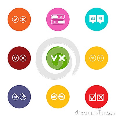 Selection icons set, flat style Vector Illustration