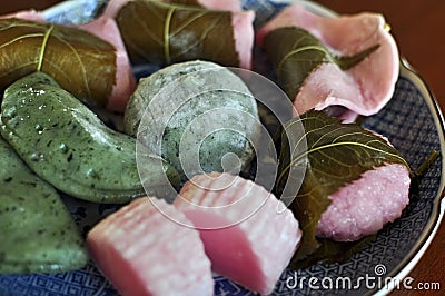 Selection of Japanese Sweets Stock Photo