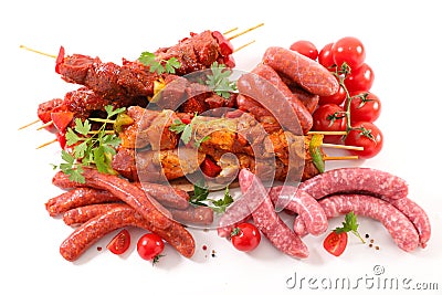 Selection meat for barbecue Stock Photo