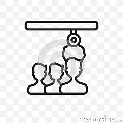 Selection process vector linear icon isolated on transparent background, Selection process transparency concept can be used for we Vector Illustration