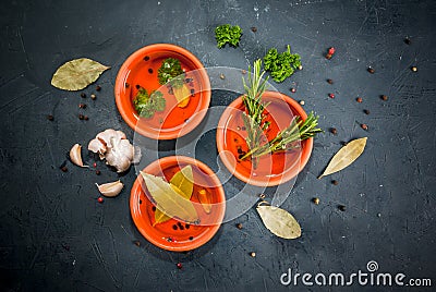 Selection of scented oils Stock Photo