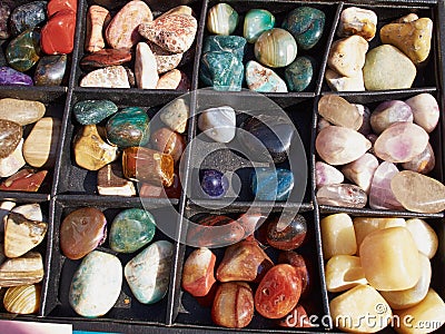 Selection of of semiprecious gemstones Stock Photo