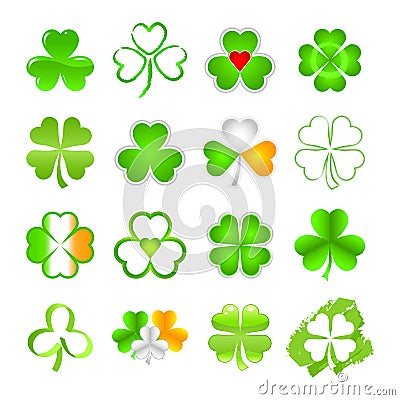 Selection of shamrock Vector Illustration