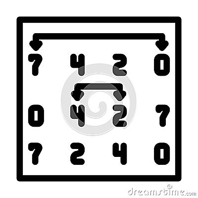 selection sort algorithm line icon vector illustration Vector Illustration
