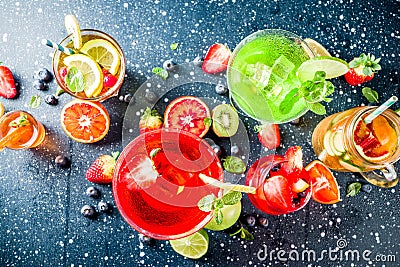 Selection summer fruit and berry cocktail Stock Photo