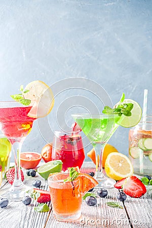 Selection summer fruit and berry cocktail Stock Photo