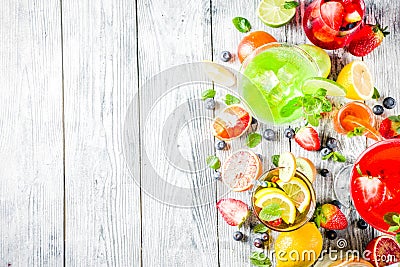 Selection summer fruit and berry cocktail Stock Photo