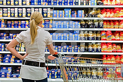 Selection in a supermarket Editorial Stock Photo