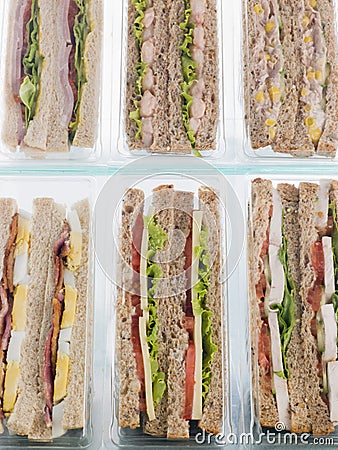 Selection Of Take Away Sandwiches Stock Photo