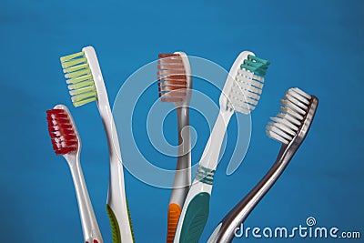 A selection of tooth brushes Stock Photo