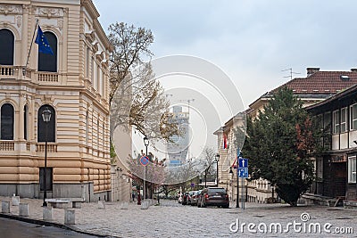 Selective blur on Construction site of Belgrade waterfront, or Beograd na vodi, and the beograd tower, or kula beograd Editorial Stock Photo