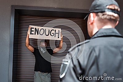 Selective focus of african american man Stock Photo