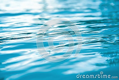 selective focus blue pool water background Stock Photo