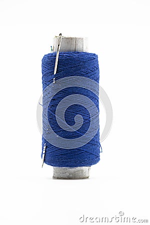 selective focus on DarkCyan, spool Colorful yarn on spool, yarn on tube, cotton, wool, linen thread, polyester Stock Photo