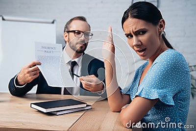 Focus of displeased client showing no Stock Photo