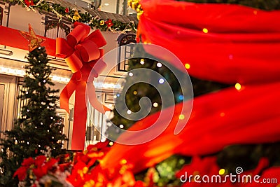 Selective focus gift wrap decoration Stock Photo