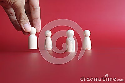 Human resource management and recruitment concept. Choosing good worker leader Stock Photo
